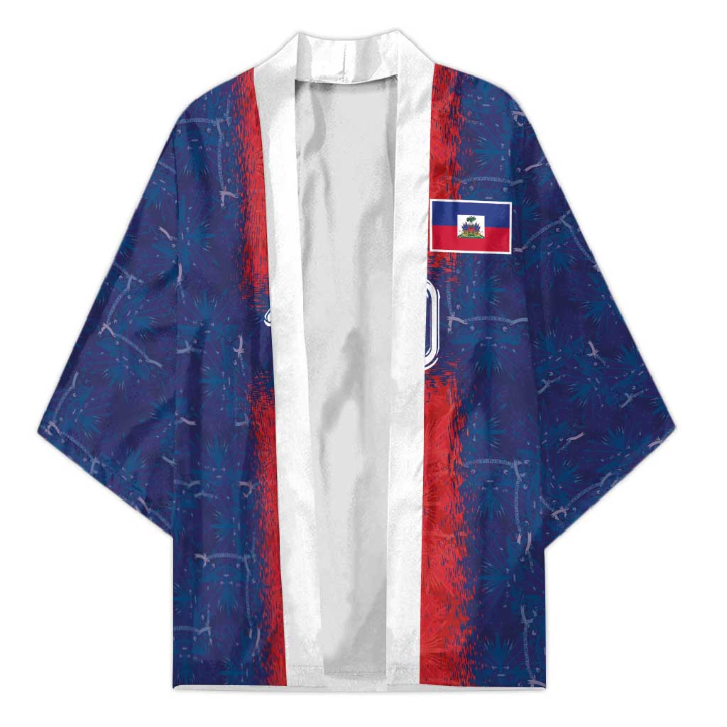 Custom Haiti National Football Kimono Haiti Emblems Motif - Wonder Print Shop
