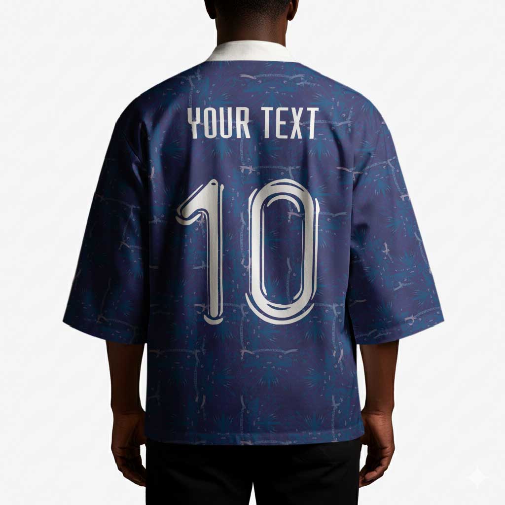 Custom Haiti National Football Kimono Haiti Emblems Motif - Wonder Print Shop