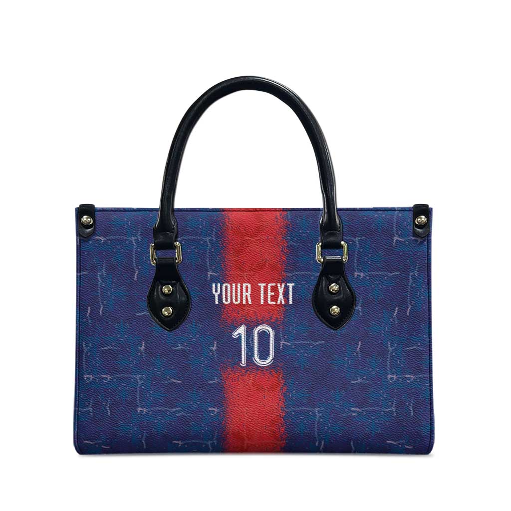 Custom Haiti National Football Leather Bag Haiti Emblems Motif - Wonder Print Shop