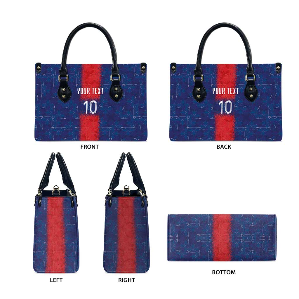 Custom Haiti National Football Leather Bag Haiti Emblems Motif - Wonder Print Shop