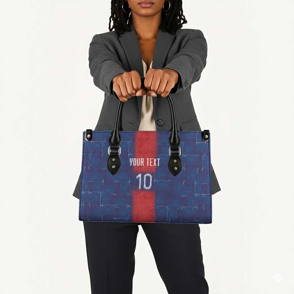 Custom Haiti National Football Leather Bag Haiti Emblems Motif - Wonder Print Shop