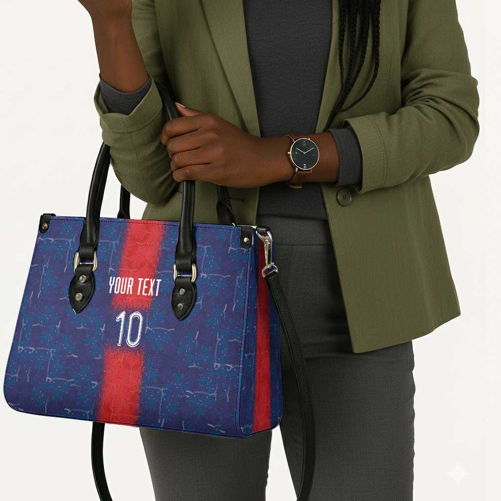 Custom Haiti National Football Leather Bag Haiti Emblems Motif - Wonder Print Shop