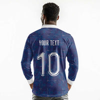 Custom Haiti National Football Long Sleeve Polo Shirt Haiti Emblems Motif - Wonder Print Shop