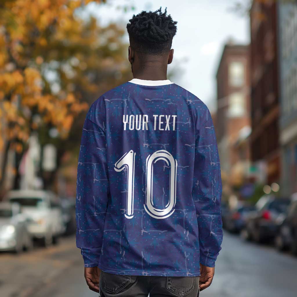 Custom Haiti National Football Long Sleeve Shirt Haiti Emblems Motif - Wonder Print Shop