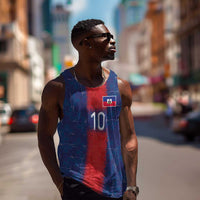 Custom Haiti National Football Men Tank Top Haiti Emblems Motif - Wonder Print Shop