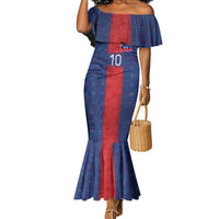 Custom Haiti National Football Mermaid Dress Haiti Emblems Motif - Wonder Print Shop