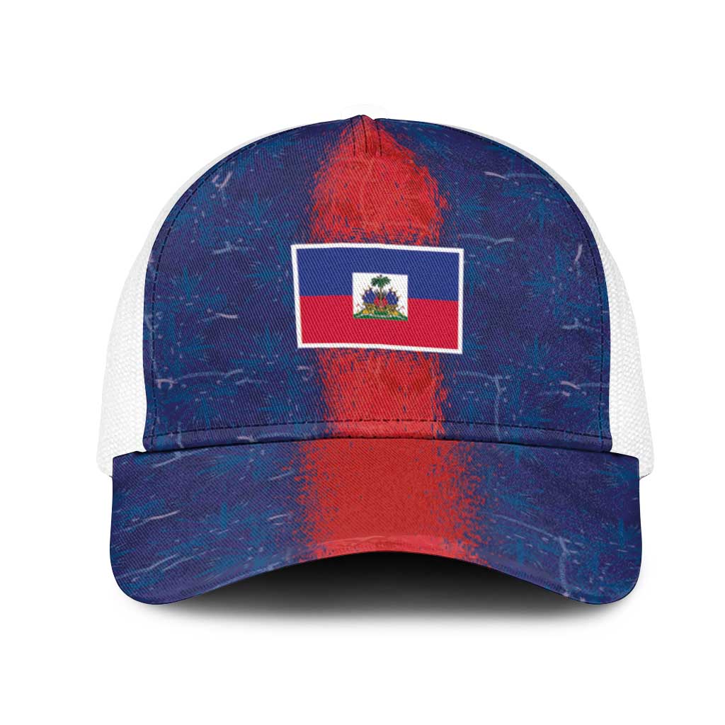 Haiti National Football Mesh Trucker Cap Haiti Emblems Motif - Wonder Print Shop