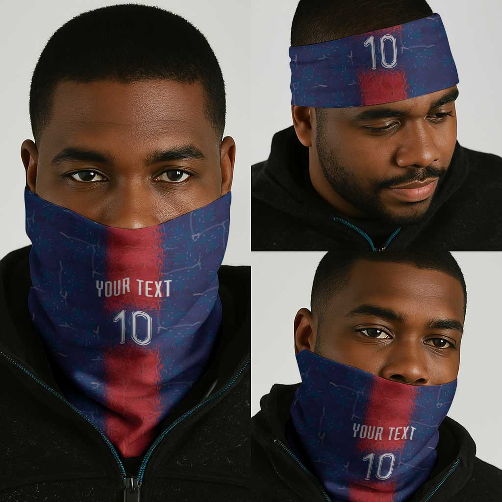 Custom Haiti National Football Neck Gaiter Haiti Emblems Motif - Wonder Print Shop