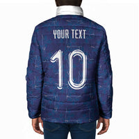 Custom Haiti National Football Padded Jacket Haiti Emblems Motif - Wonder Print Shop