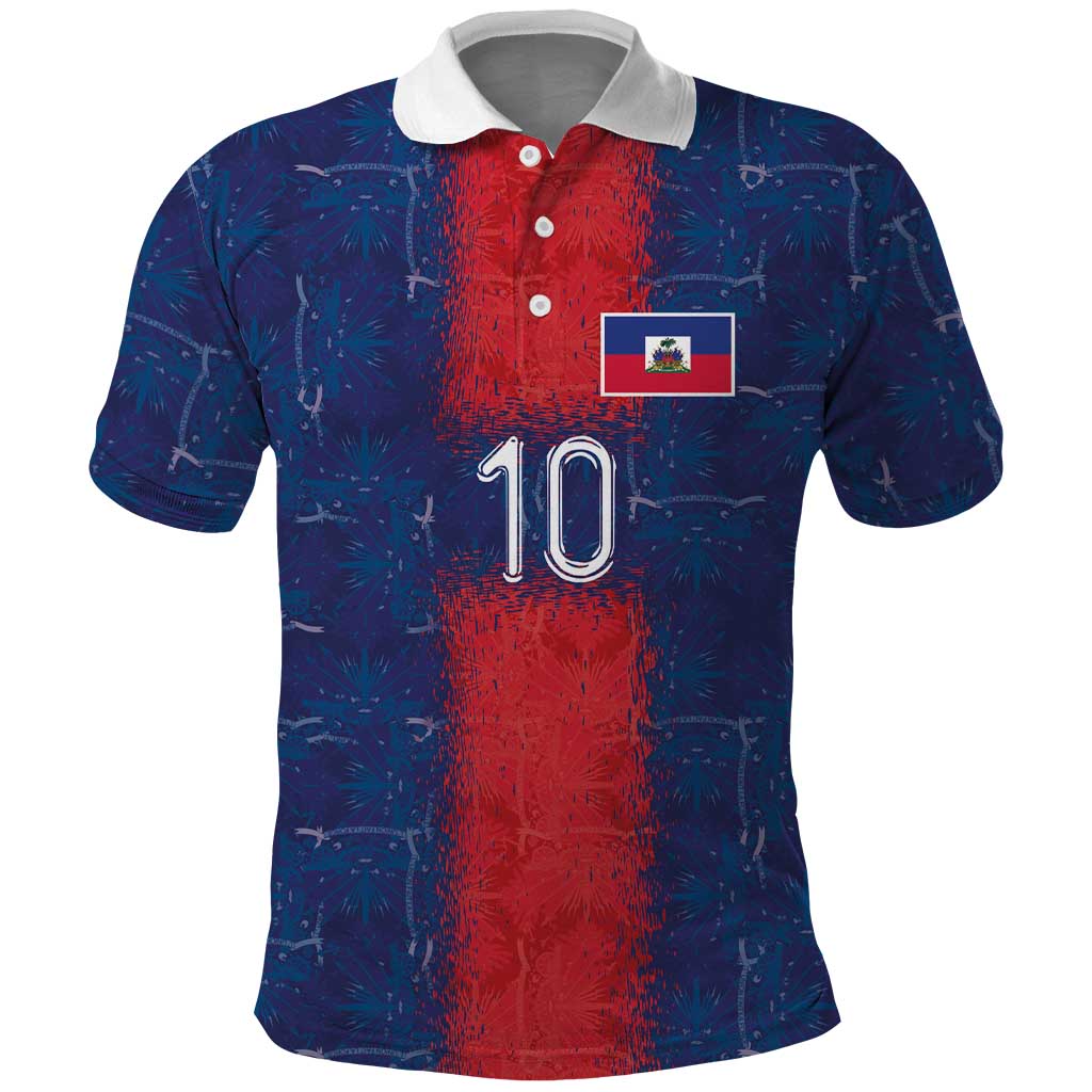 Custom Haiti National Football Polo Shirt Haiti Emblems Motif - Wonder Print Shop