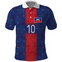 Custom Haiti National Football Polo Shirt Haiti Emblems Motif - Wonder Print Shop