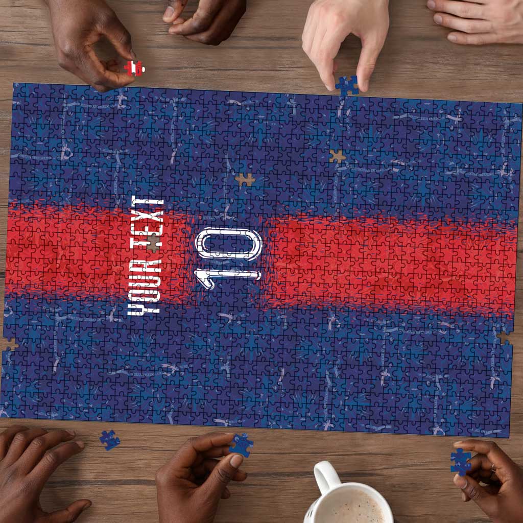 Custom Haiti National Football Puzzle Haiti Emblems Motif - Wonder Print Shop