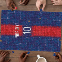 Custom Haiti National Football Puzzle Haiti Emblems Motif - Wonder Print Shop