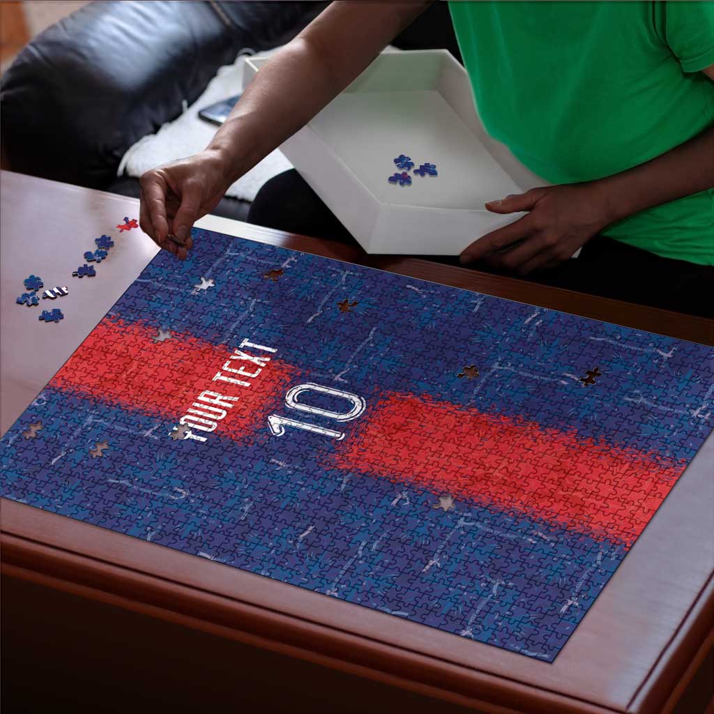 Custom Haiti National Football Puzzle Haiti Emblems Motif - Wonder Print Shop