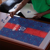 Custom Haiti National Football Puzzle Haiti Emblems Motif - Wonder Print Shop