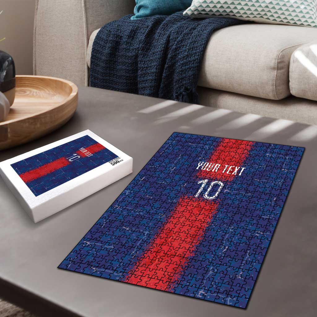 Custom Haiti National Football Puzzle Haiti Emblems Motif - Wonder Print Shop