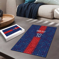 Custom Haiti National Football Puzzle Haiti Emblems Motif - Wonder Print Shop