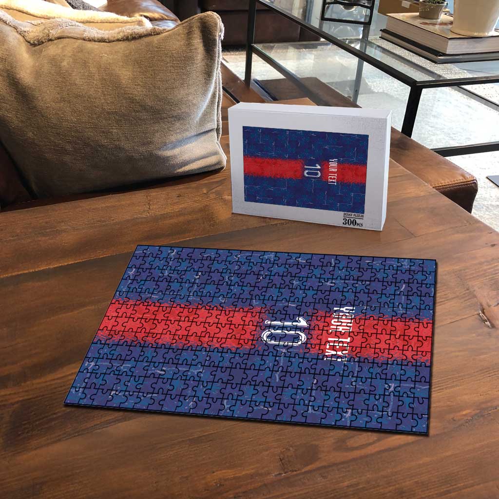 Custom Haiti National Football Puzzle Haiti Emblems Motif - Wonder Print Shop