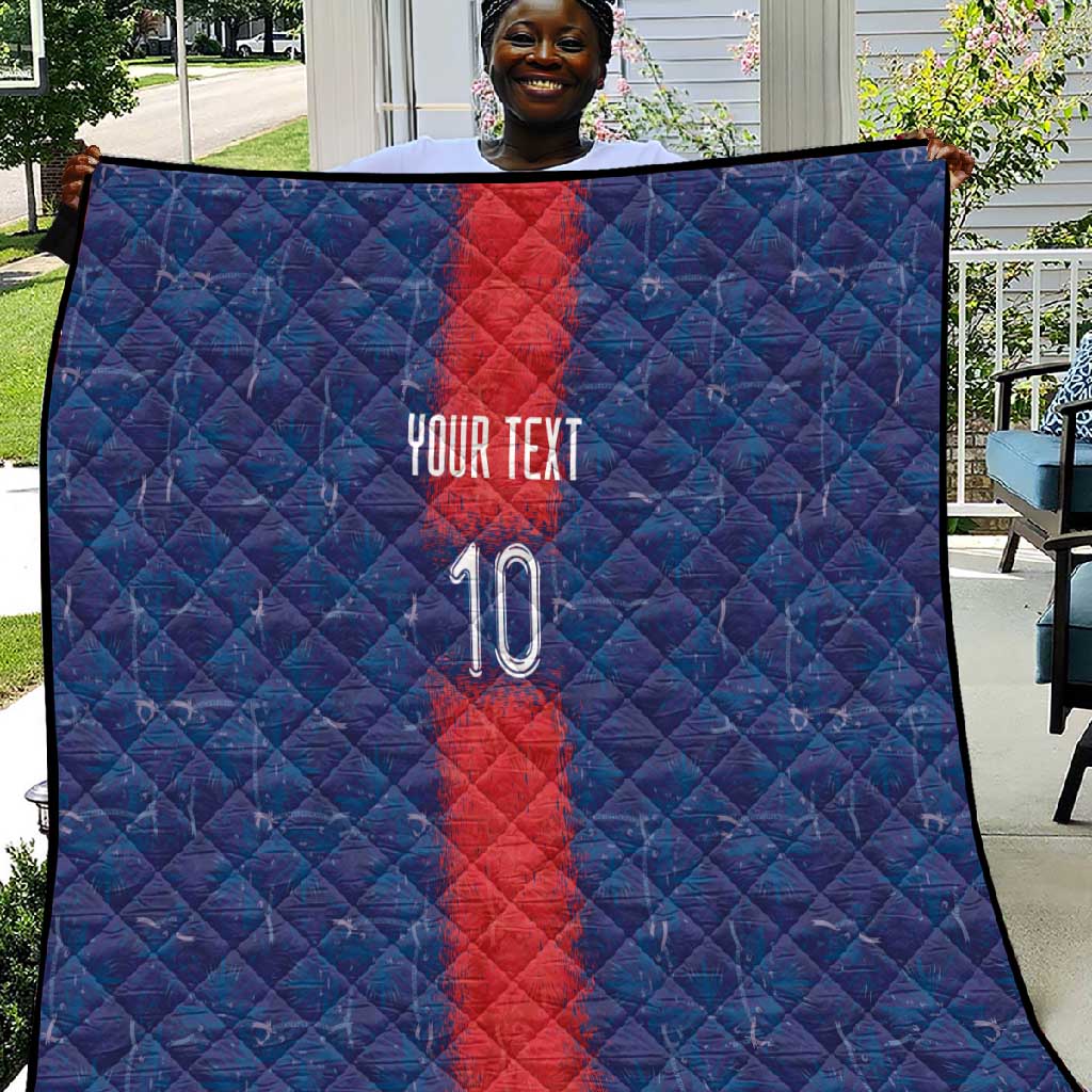 Custom Haiti National Football Quilt Haiti Emblems Motif - Wonder Print Shop