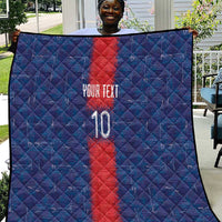 Custom Haiti National Football Quilt Haiti Emblems Motif - Wonder Print Shop