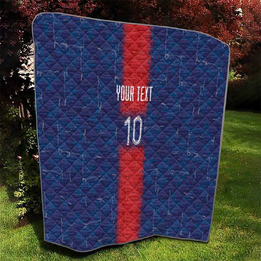 Custom Haiti National Football Quilt Haiti Emblems Motif - Wonder Print Shop