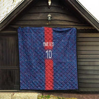 Custom Haiti National Football Quilt Haiti Emblems Motif - Wonder Print Shop