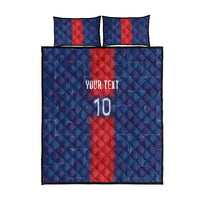 Custom Haiti National Football Quilt Bed Set Haiti Emblems Motif - Wonder Print Shop