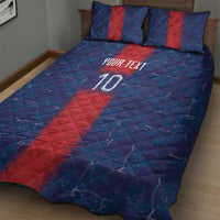 Custom Haiti National Football Quilt Bed Set Haiti Emblems Motif - Wonder Print Shop