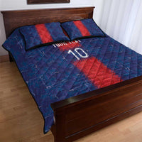Custom Haiti National Football Quilt Bed Set Haiti Emblems Motif - Wonder Print Shop