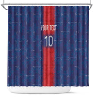 Custom Haiti National Football Shower Curtain Haiti Emblems Motif - Wonder Print Shop