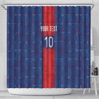 Custom Haiti National Football Shower Curtain Haiti Emblems Motif - Wonder Print Shop