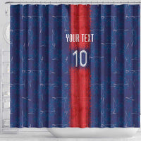 Custom Haiti National Football Shower Curtain Haiti Emblems Motif - Wonder Print Shop