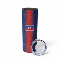Custom Haiti National Football Skinny Tumbler Haiti Emblems Motif - Wonder Print Shop