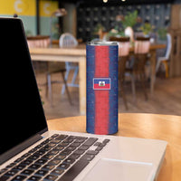 Custom Haiti National Football Skinny Tumbler Haiti Emblems Motif - Wonder Print Shop