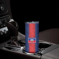Custom Haiti National Football Skinny Tumbler Haiti Emblems Motif - Wonder Print Shop
