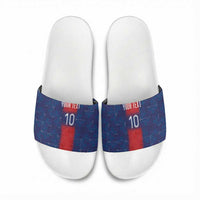 Custom Haiti National Football Slide Sandals Haiti Emblems Motif - Wonder Print Shop