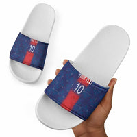 Custom Haiti National Football Slide Sandals Haiti Emblems Motif - Wonder Print Shop