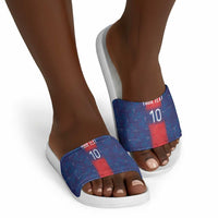 Custom Haiti National Football Slide Sandals Haiti Emblems Motif - Wonder Print Shop