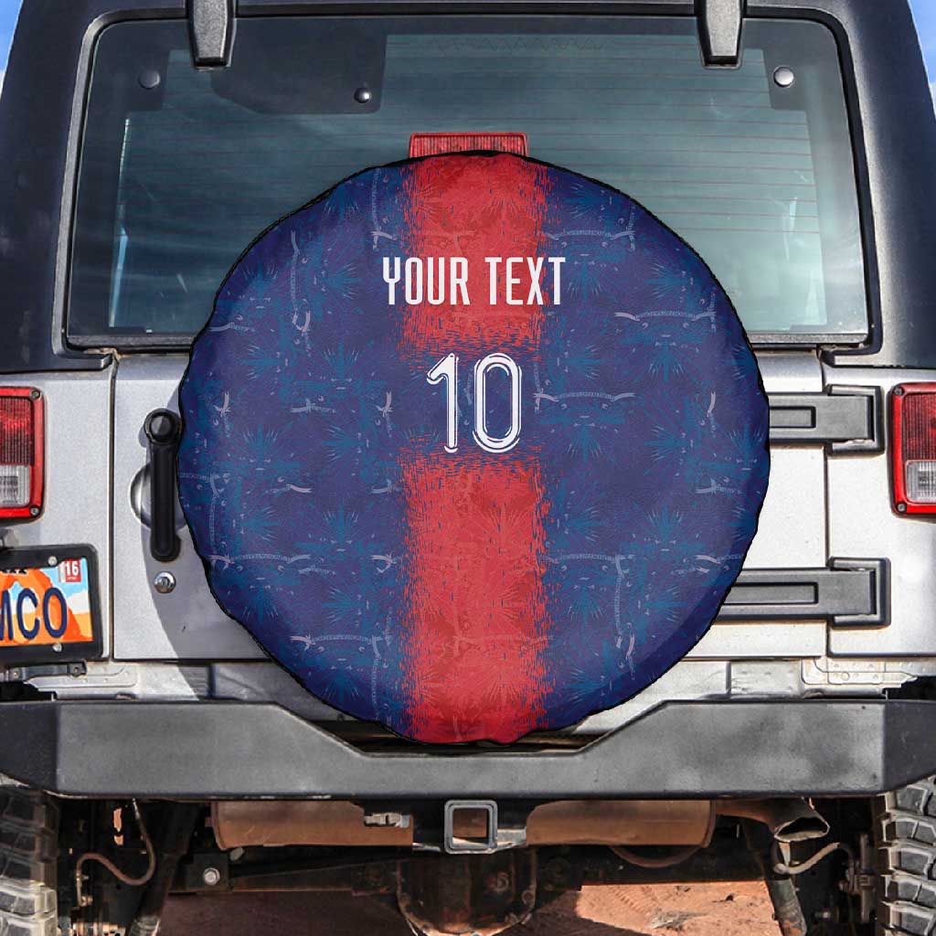 Custom Haiti National Football Spare Tire Cover Haiti Emblems Motif - Wonder Print Shop