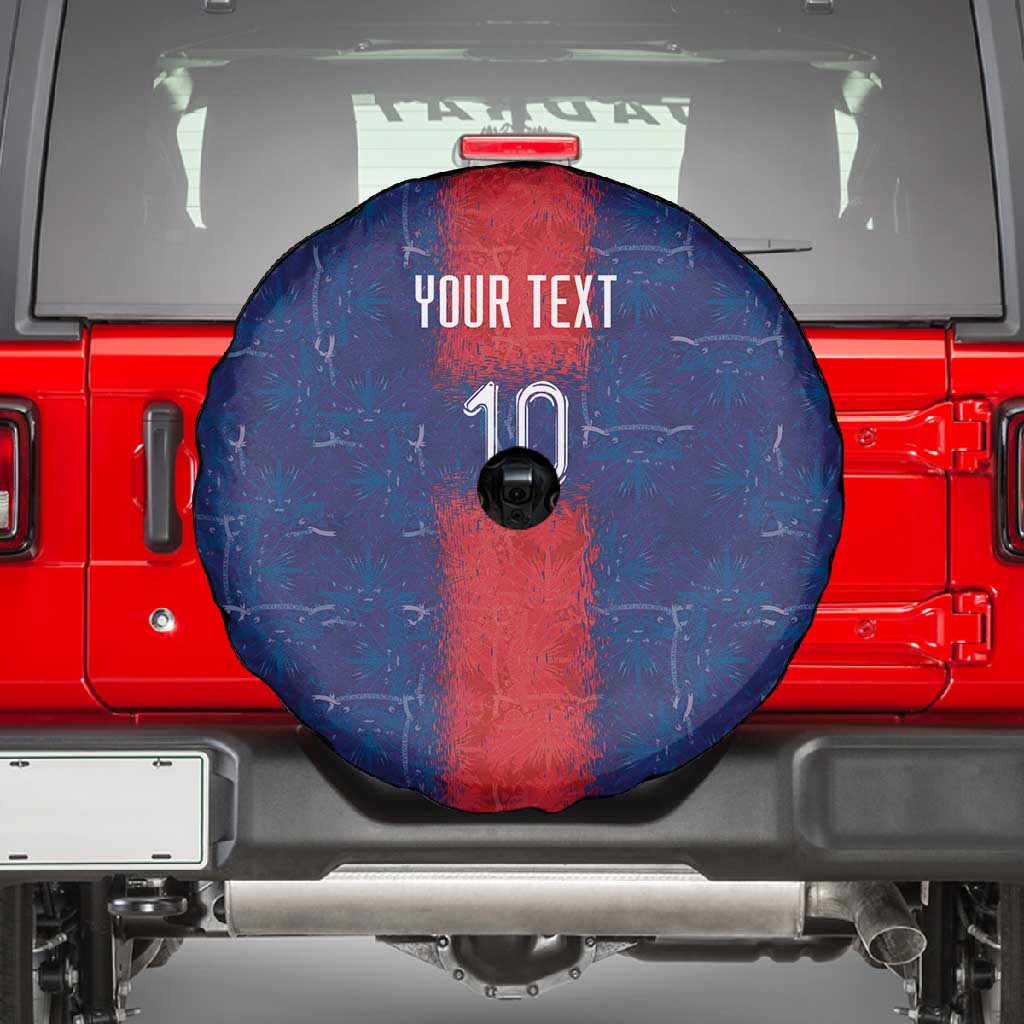 Custom Haiti National Football Spare Tire Cover Haiti Emblems Motif - Wonder Print Shop