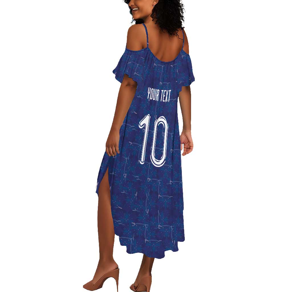 Custom Haiti National Football Summer Maxi Dress Haiti Emblems Motif - Wonder Print Shop