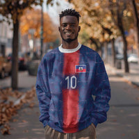Custom Haiti National Football Sweatshirt Haiti Emblems Motif - Wonder Print Shop