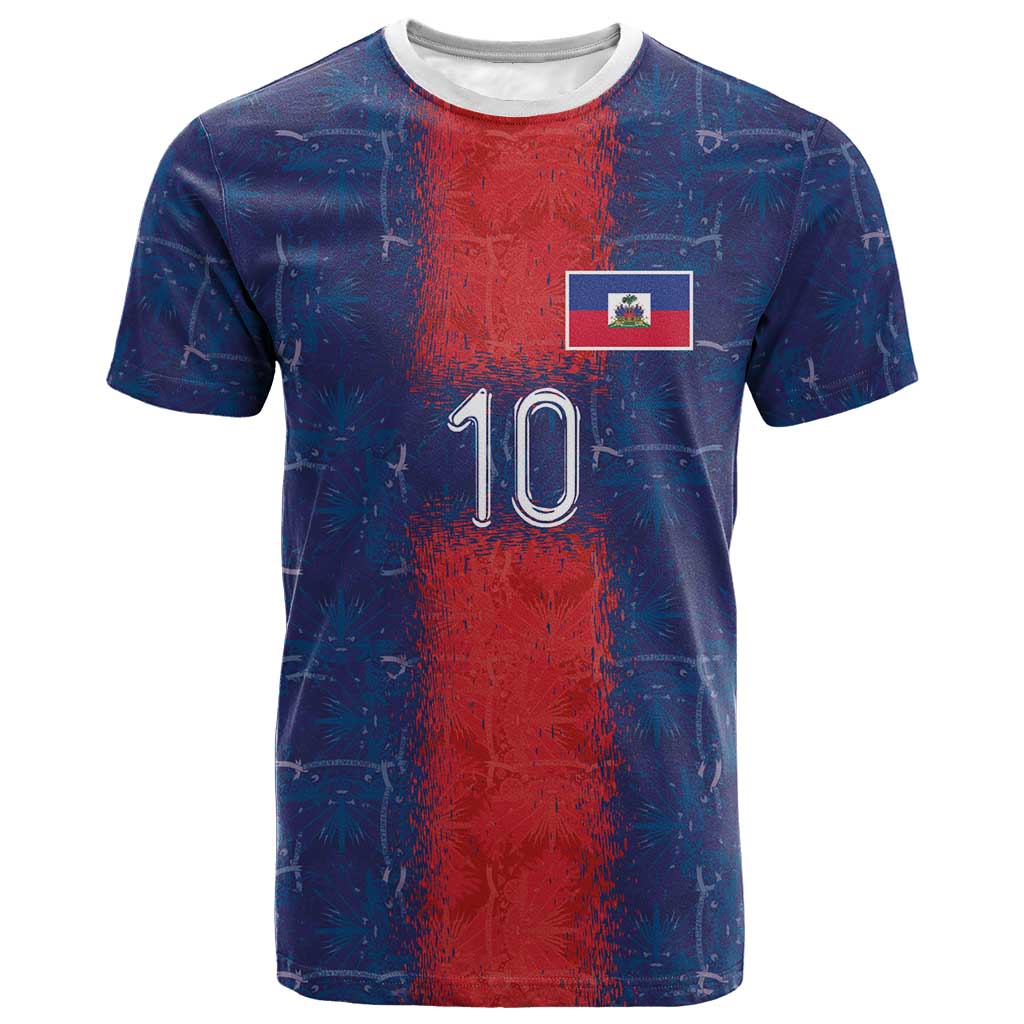 Custom Haiti National Football T shirt Haiti Emblems Motif - Wonder Print Shop