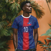 Custom Haiti National Football T shirt Haiti Emblems Motif - Wonder Print Shop