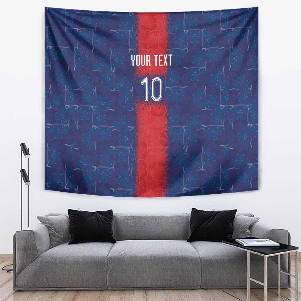 Custom Haiti National Football Tapestry Haiti Emblems Motif - Wonder Print Shop