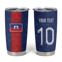 Custom Haiti National Football Tumbler Cup Haiti Emblems Motif - Wonder Print Shop