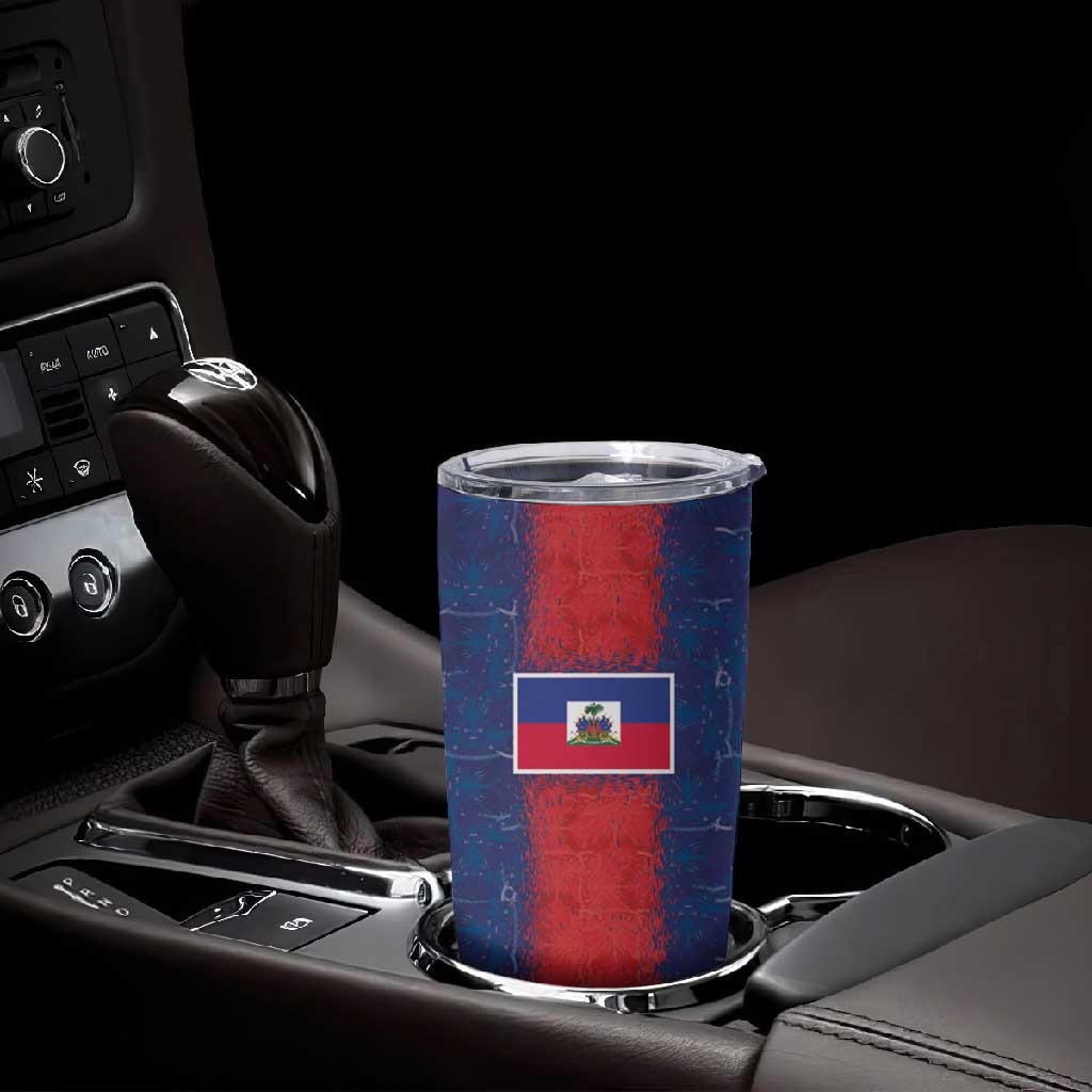 Custom Haiti National Football Tumbler Cup Haiti Emblems Motif - Wonder Print Shop