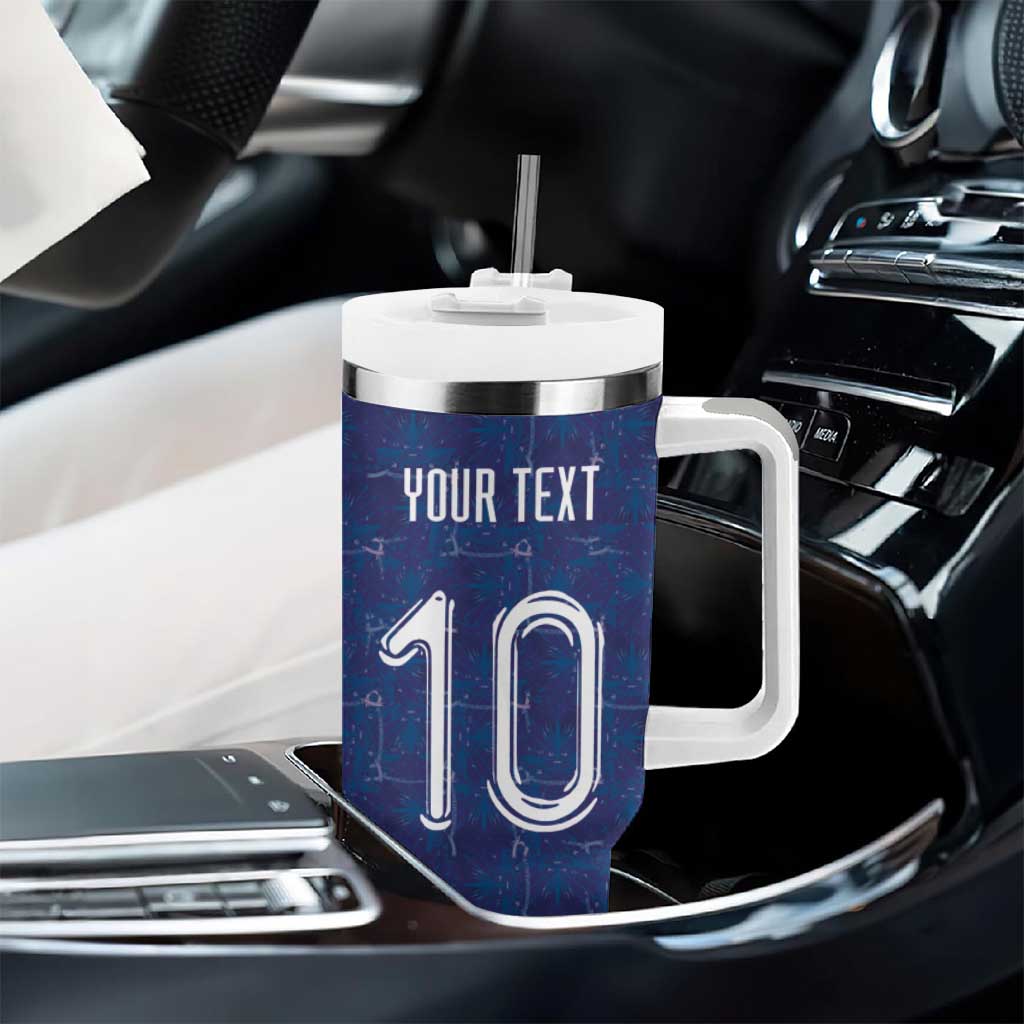 Custom Haiti National Football Tumbler With Handle Haiti Emblems Motif - Wonder Print Shop