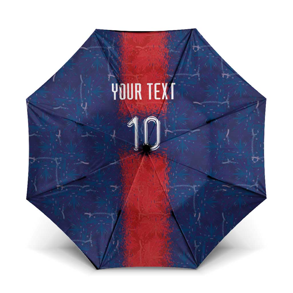 Custom Haiti National Football Umbrella Haiti Emblems Motif - Wonder Print Shop