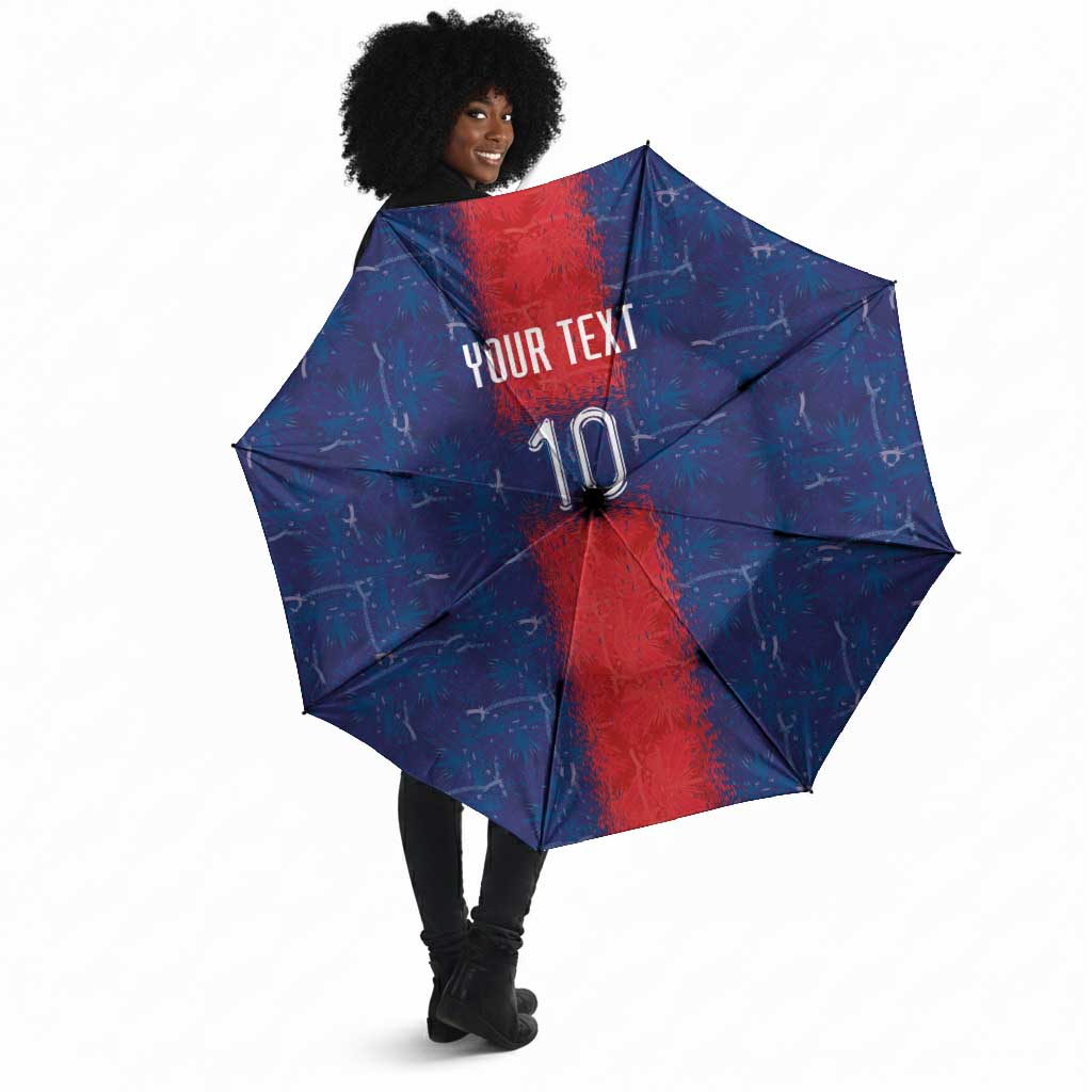 Custom Haiti National Football Umbrella Haiti Emblems Motif - Wonder Print Shop